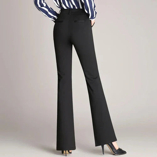Slim Fit Flared High Waist Trousers – Mila-Black-S-The Livary