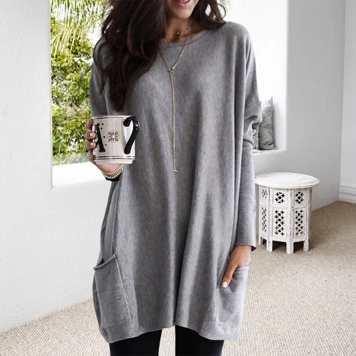 Comfortable Ladies' Sweater - Lina-Gray-S-The Livary