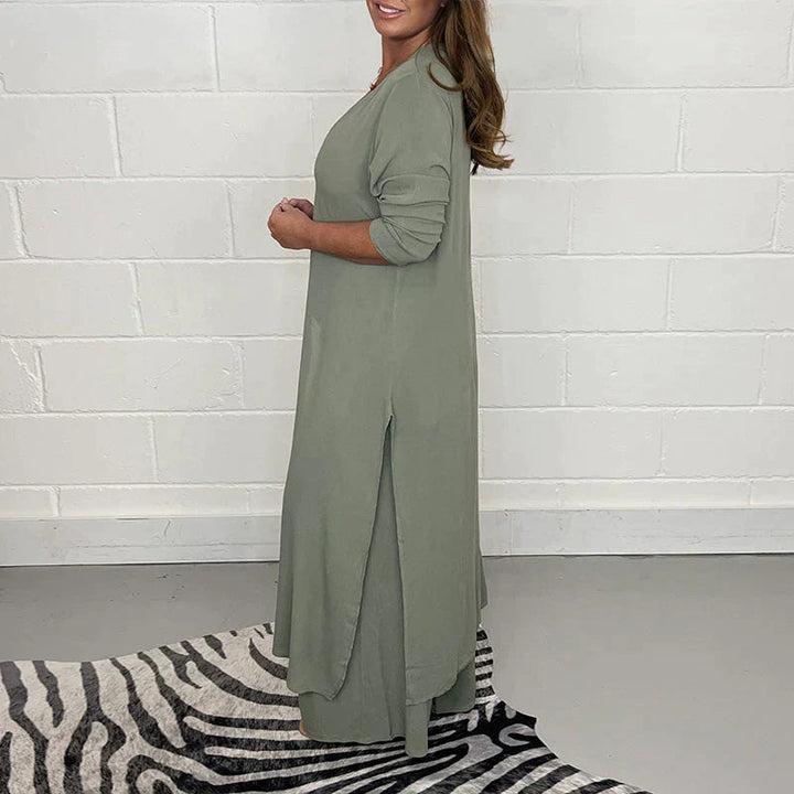 Casual Two-Piece Leisure Suit for Women - Nova-White-S-The Livary