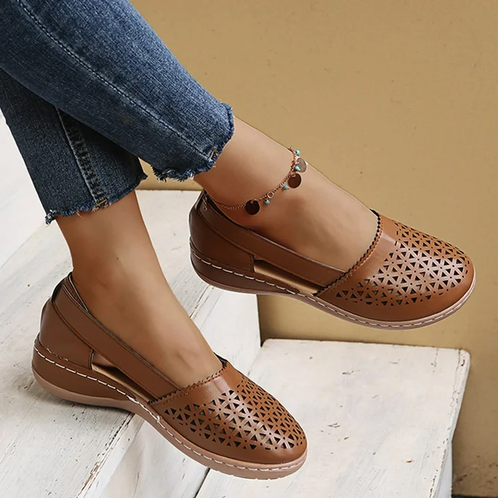 Comfortable Summer Shoes for Women - Melina-Brown-2.5-The Livary