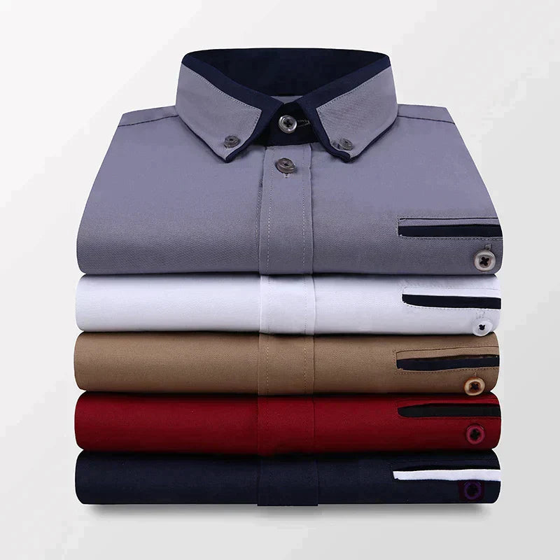 Men's Short Sleeve Shirt - Victor-Dark blue-M-The Livary