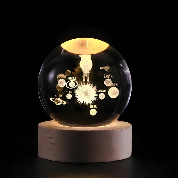 3D Engraved Crystal Sphere - Celestia-Space Travel-The Livary