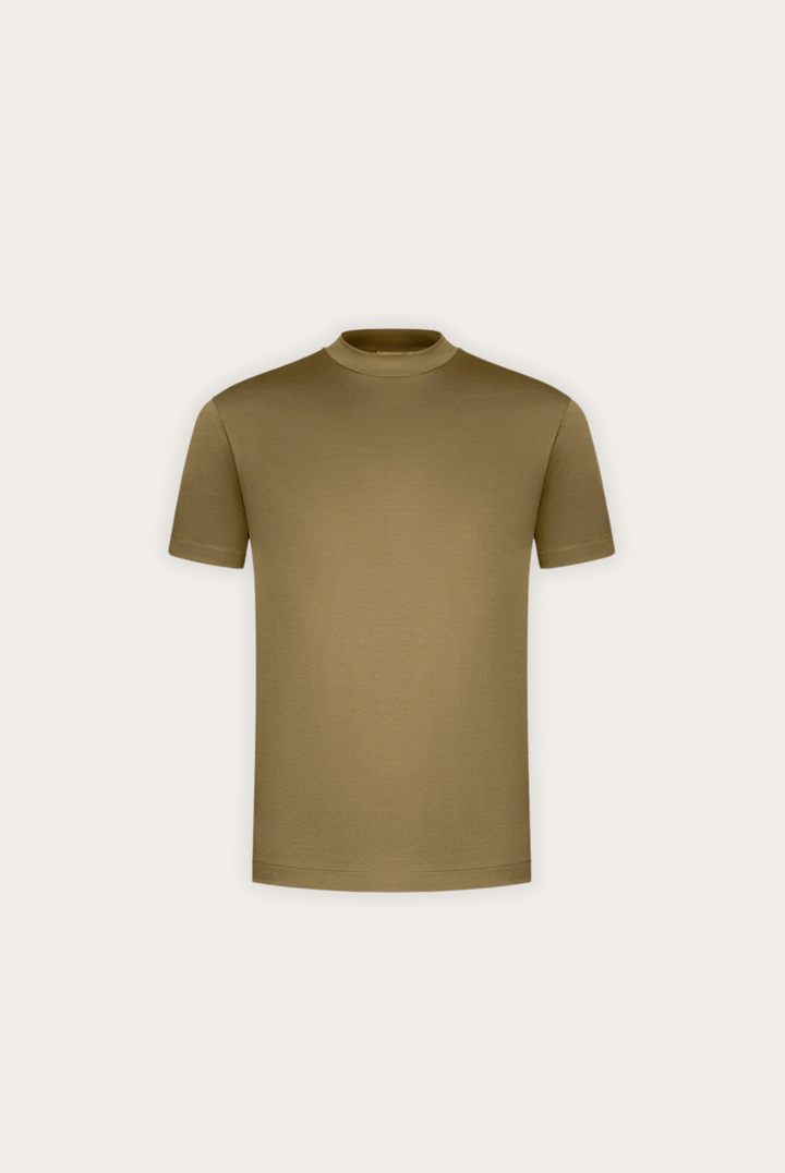 Stylish men's t-shirt made of mercerised cotton – Dario-Army Green-XS-The Livary