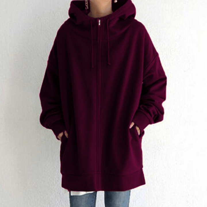 Comfortable Women's Jacket with Hood - ComfyHood-Dark purple-S-The Livary