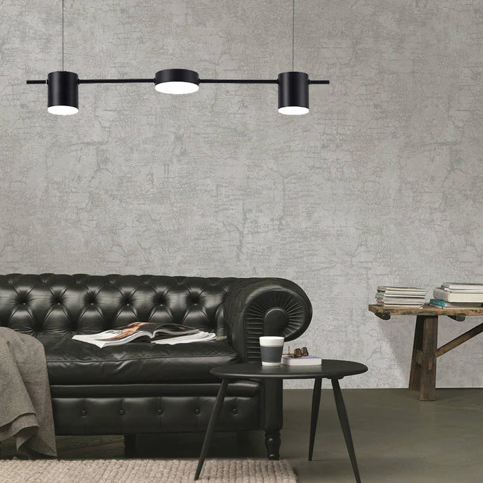 Modern Aluminium Pendant Lamp - AuraDrum-3-Black-White-The Livary