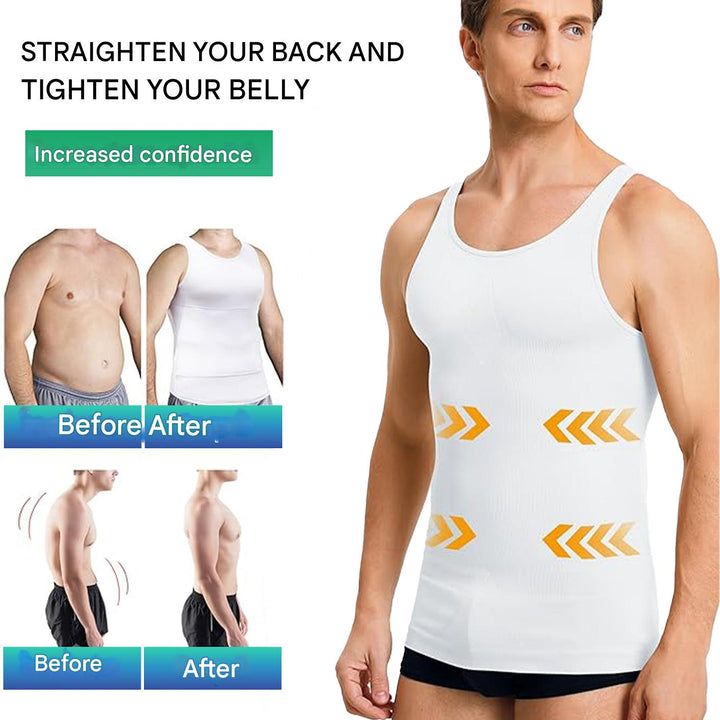 Corrective Shirt with Shaping Effect – Noah-Black-M (50-65kg)-The Livary