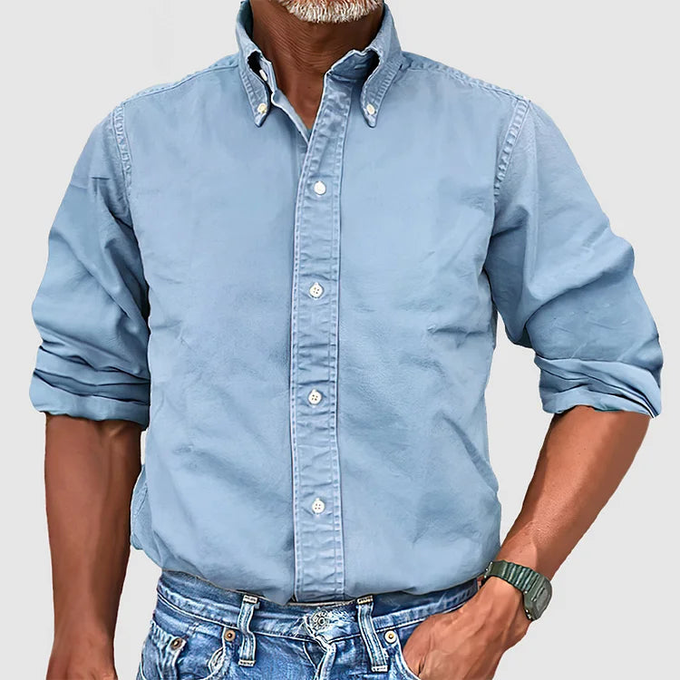 Vintage Men's Shirt - Dario-Light blue-S-The Livary