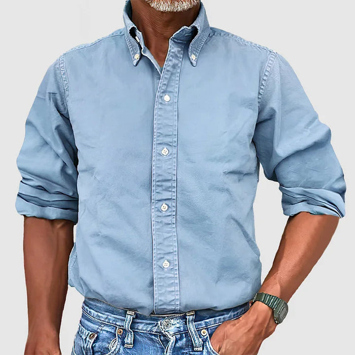 Vintage Men's Shirt - Dario-Light blue-S-The Livary