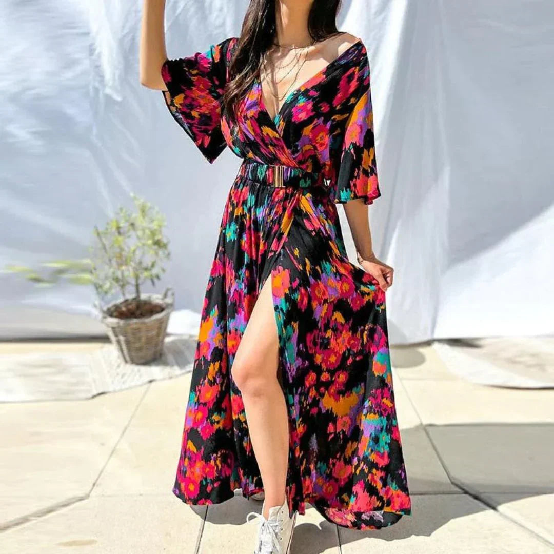 Bohemian Maxi Dress - Seraphina-Red-XS-The Livary