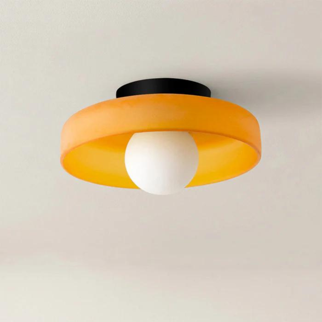 Round Ceiling Lamp with Stylish Functionality - LumiSphere-D9.82*H5.91 inches-Orange-The Livary