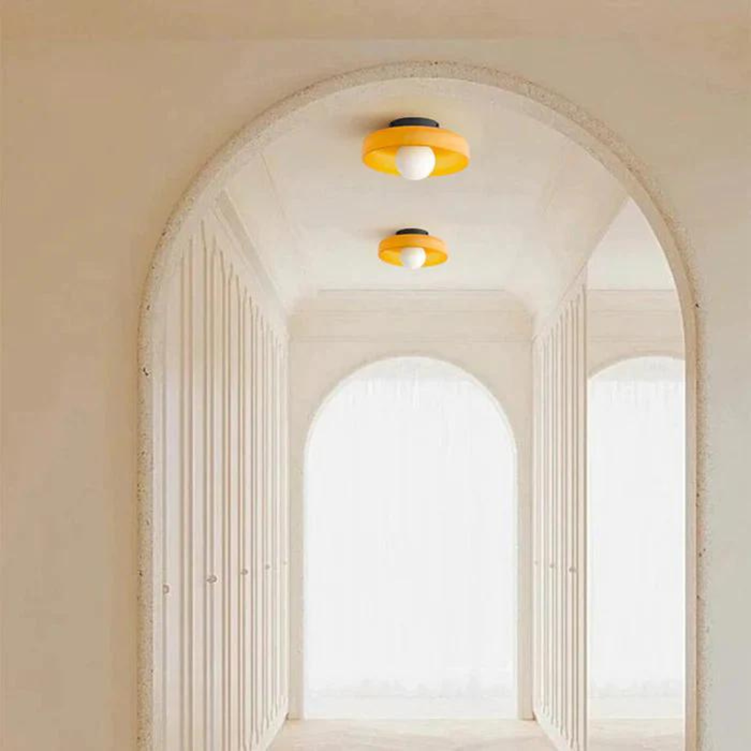 Round Ceiling Lamp with Stylish Functionality - LumiSphere-D9.82*H5.91 inches-Orange-The Livary