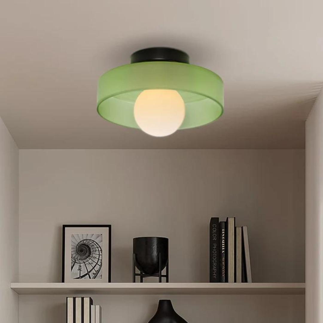 Round Ceiling Lamp with Stylish Functionality - LumiSphere-D9.82*H5.91 inches-Orange-The Livary