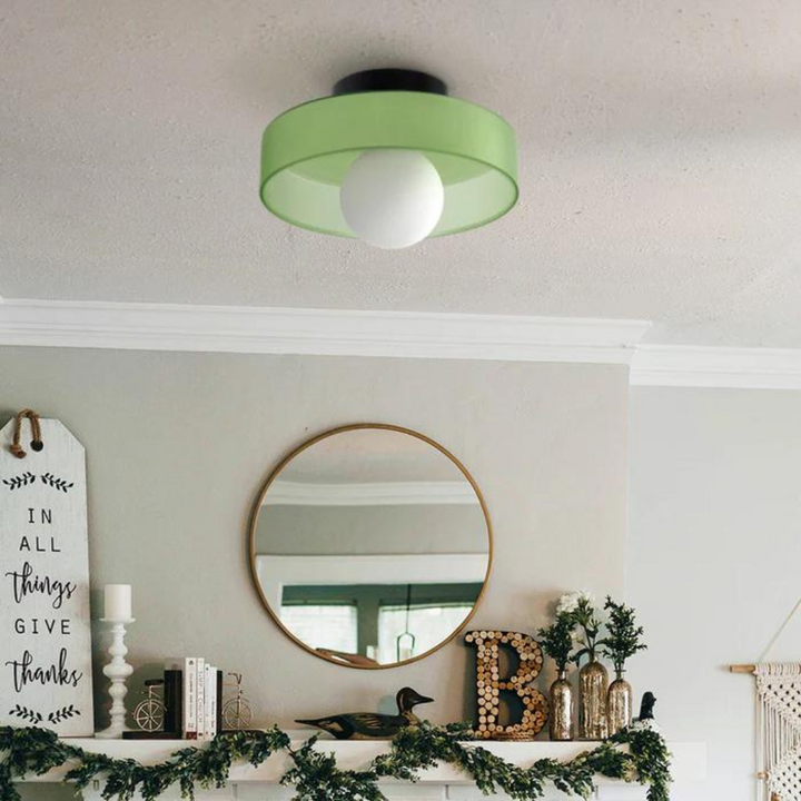 Round Ceiling Lamp with Stylish Functionality - LumiSphere-D9.82*H5.91 inches-Orange-The Livary