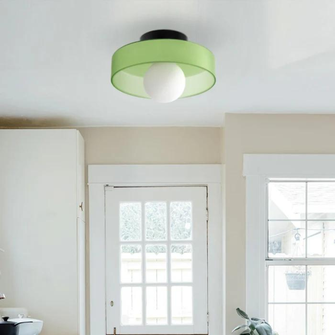 Round Ceiling Lamp with Stylish Functionality - LumiSphere-D9.82*H5.91 inches-Orange-The Livary