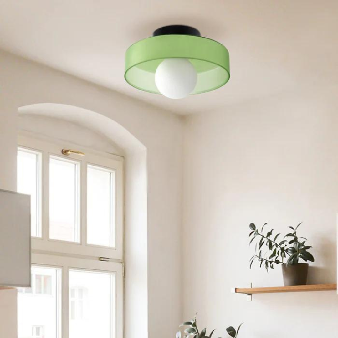 Round Ceiling Lamp with Stylish Functionality - LumiSphere-D9.82*H5.91 inches-Orange-The Livary