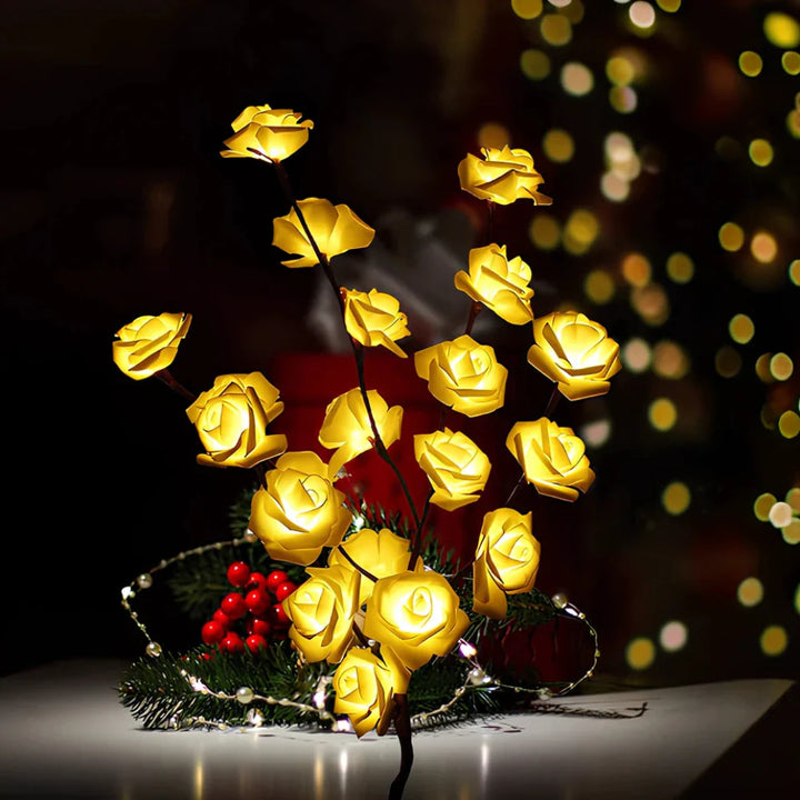 Illuminated Decorative Branches - LumaBranches-White Rose-The Livary