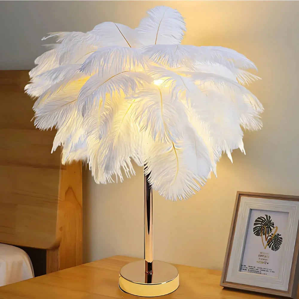 Atmospheric Veer Palm Tree Lamp - LumaPalm-White-Rose gold-The Livary