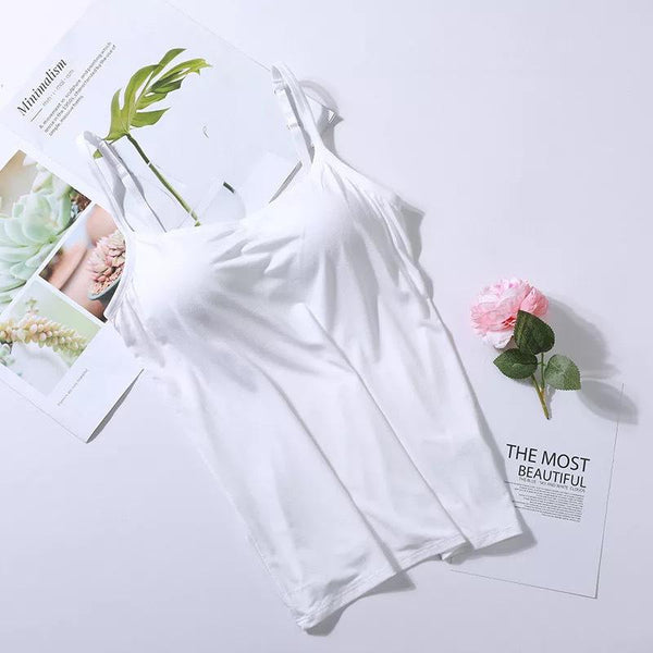Comfort Top with Built-in Bra – Lina-White-M-The Livary