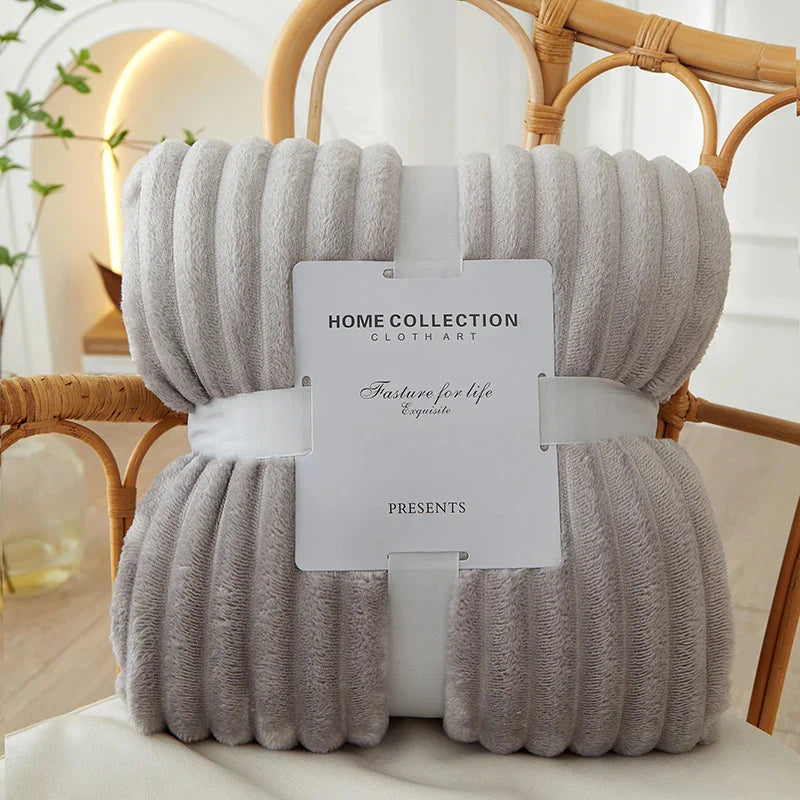 Wide Striped Flannel Fleece Blanket - CozyStripe