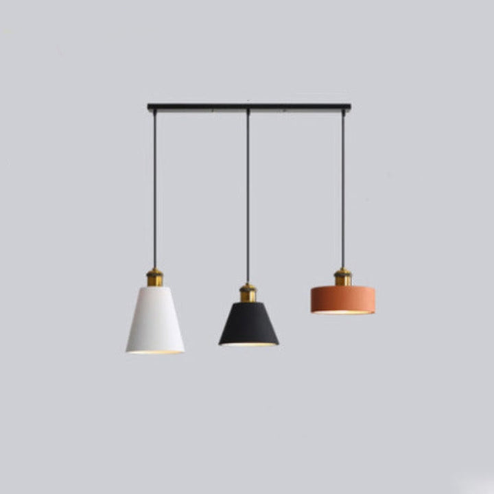 Stylish Morandi Design LED Pendant Light - MoraGlow-3 Heads-Rectangular Ceiling Plate-The Livary