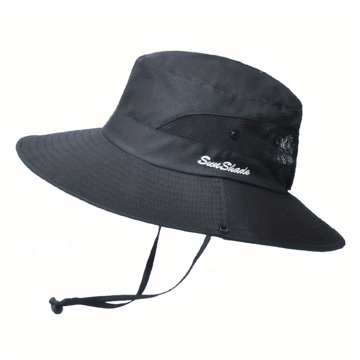 Stylish women's UV protection sun hat with a wide brim – Livia-Pure Black-The Livary