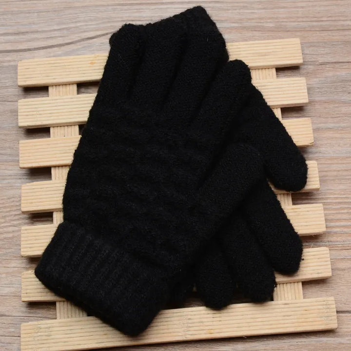 Knitted Touchscreen Gloves for Women - Amara-Black-The Livary