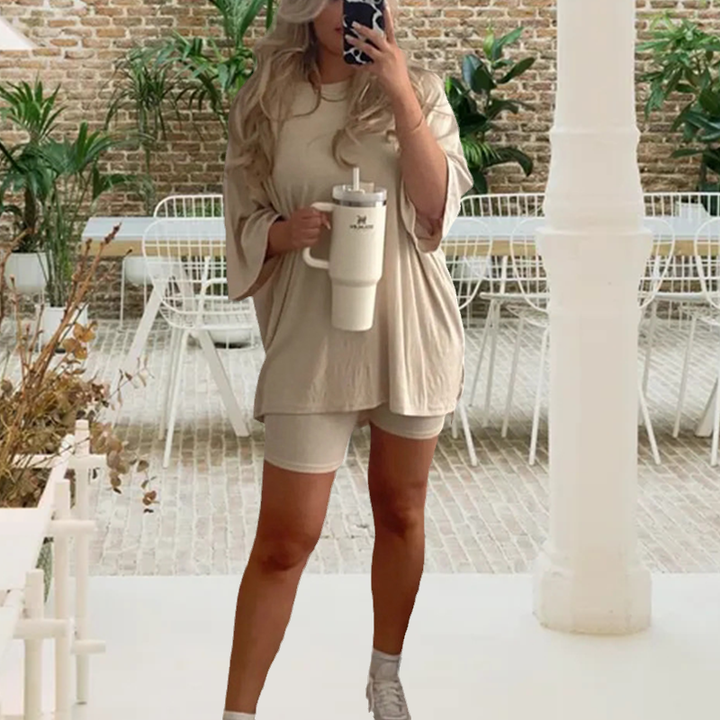Two-piece lounge and leisurewear for women – Fenja-Oatmeal-S-The Livary