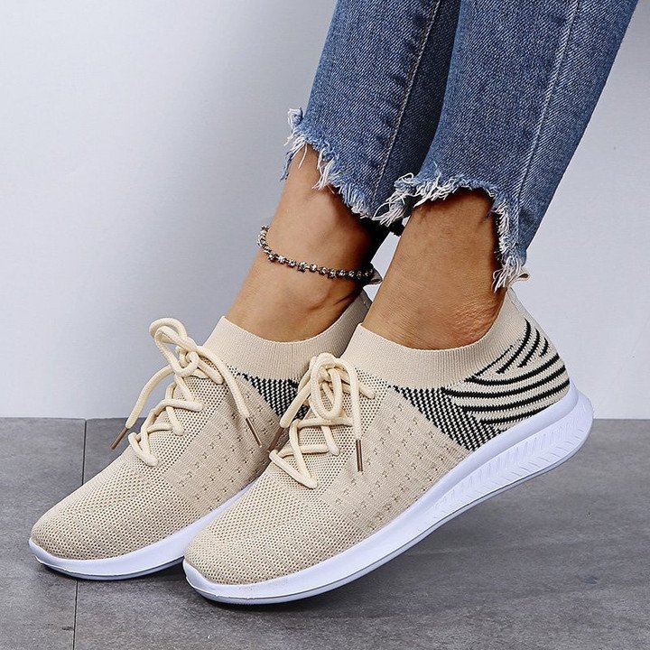 Stylish Orthopaedic Ladies Sneakers - Lyra-Beige-2.5-The Livary
