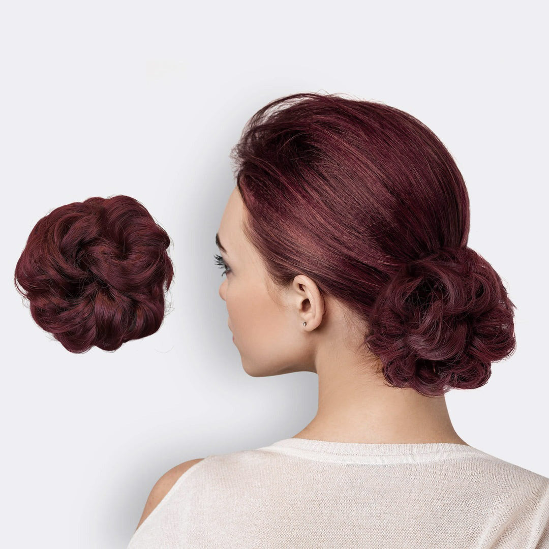 Hairextension Scrunchie – BunPop-Red-The Livary