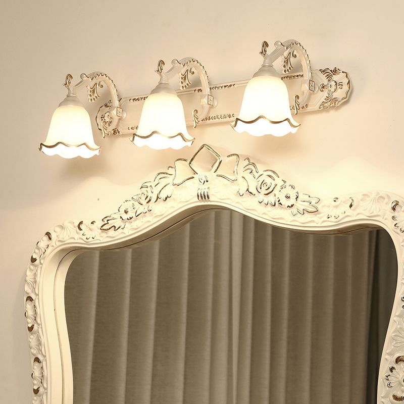 Classic Wall Lamp with Vintage Design – Aurora-White Gold-3 Flames-The Livary