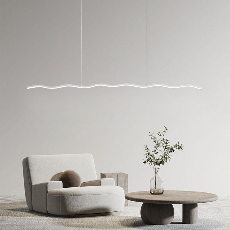 LED Pendant Lamp with Trendy Wave Line Design - WaveGlow-Black-Warm white-The Livary