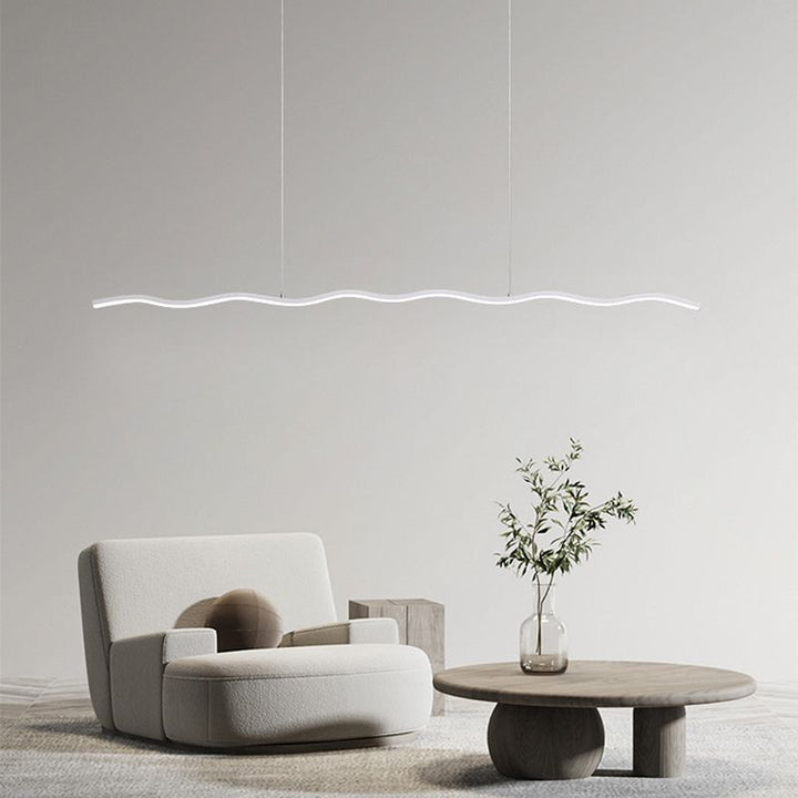 LED Pendant Lamp with Trendy Wave Line Design - WaveGlow-Black-Warm white-The Livary