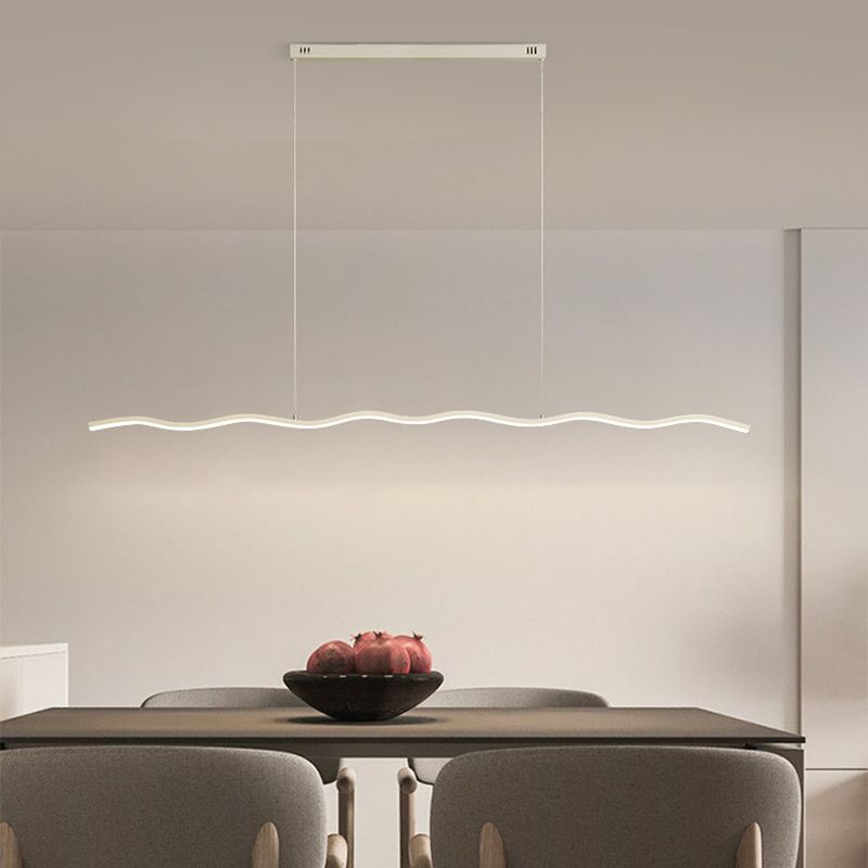 LED Pendant Lamp with Trendy Wave Line Design - WaveGlow-Black-Warm white-The Livary