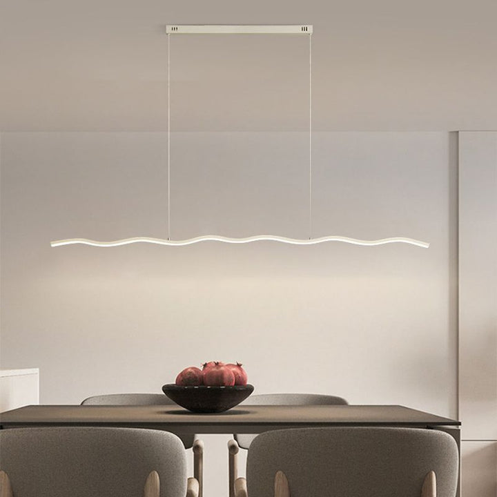 LED Pendant Lamp with Trendy Wave Line Design - WaveGlow-Black-Warm white-The Livary