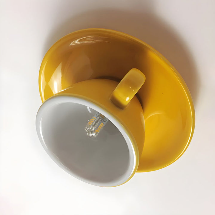 Coloured Ceramic Chandelier in Morandi Style - Viora-Yellow-The Livary