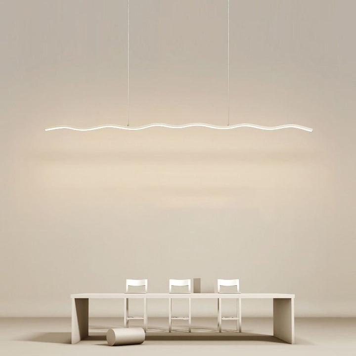 LED Pendant Lamp with Trendy Wave Line Design - WaveGlow-Black-Warm white-The Livary