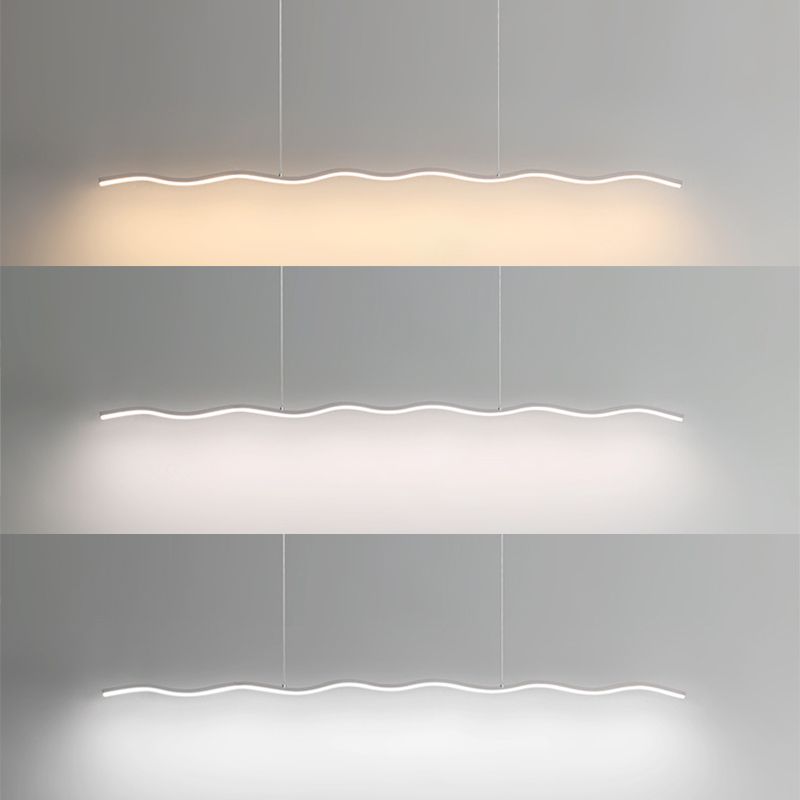 LED Pendant Lamp with Trendy Wave Line Design - WaveGlow-Black-Warm white-The Livary