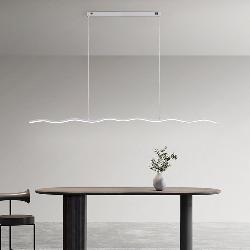 LED Pendant Lamp with Trendy Wave Line Design - WaveGlow-Black-Warm white-The Livary