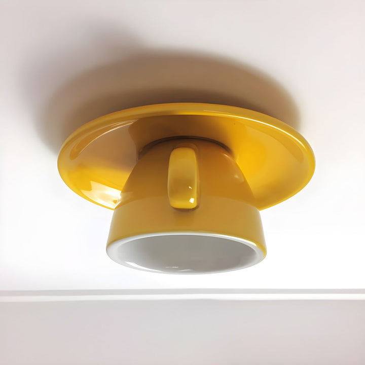 Coloured Ceramic Chandelier in Morandi Style - Viora-Yellow-The Livary
