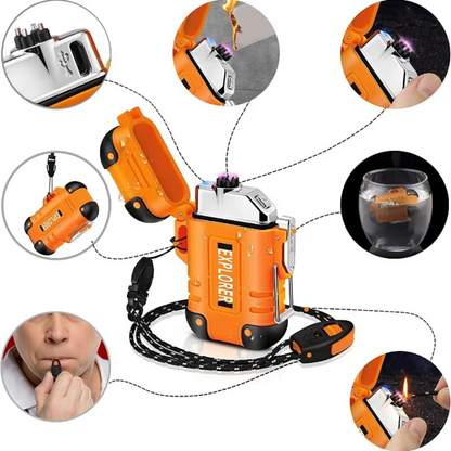 Waterproof and Windproof Storm Lighter - SurvivalFlame-Orange 1-The Livary