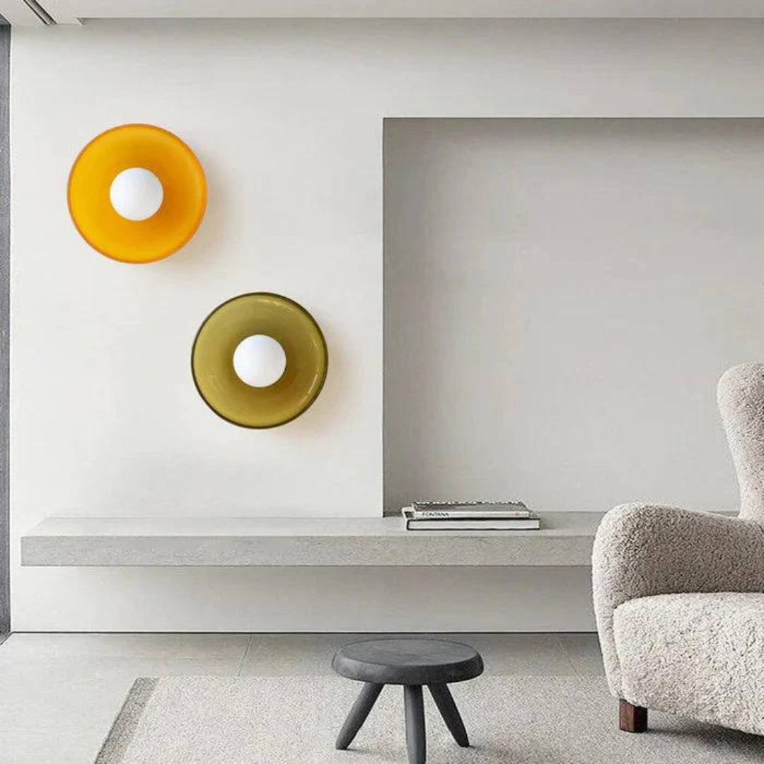 Round Ceiling Lamp with Stylish Functionality - LumiSphere-D9.82*H5.91 inches-Orange-The Livary