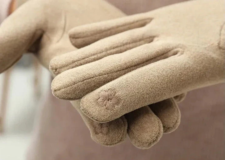 Stylish Autumn and Winter Gloves for Women - Amelia-Black-The Livary