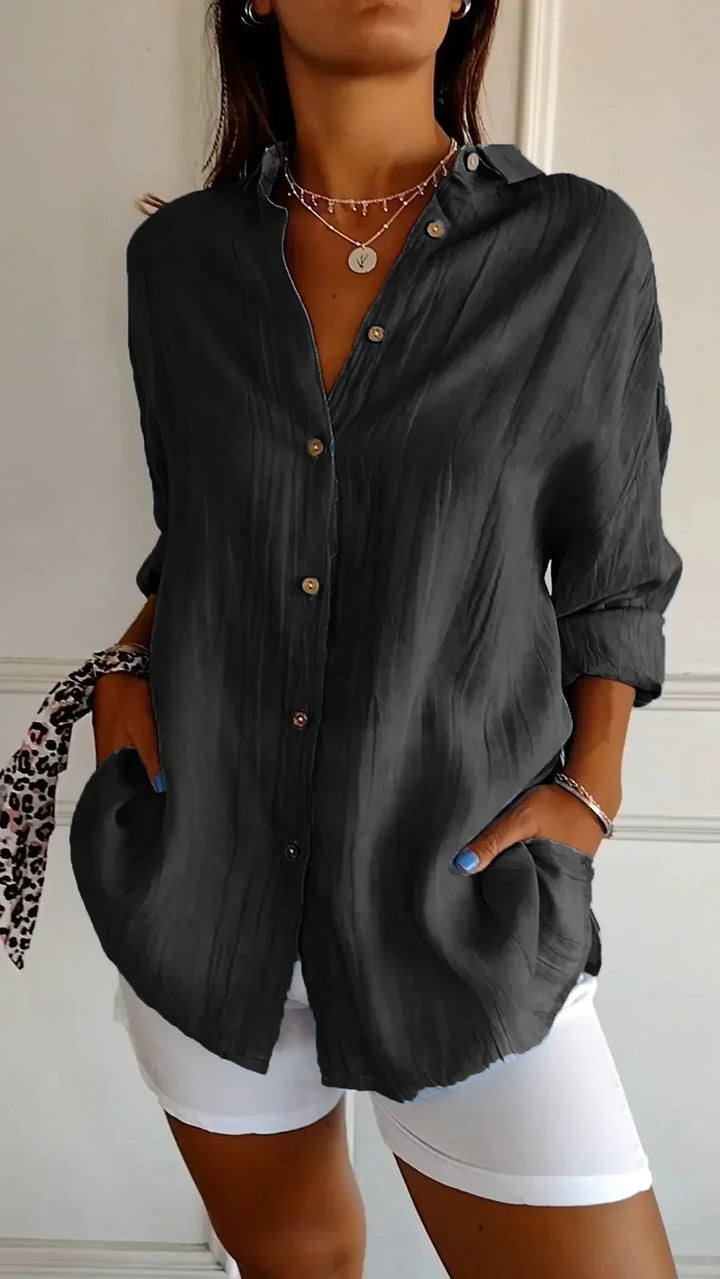 Lightweight Ladies Blouse - Elodie-Black-S-The Livary