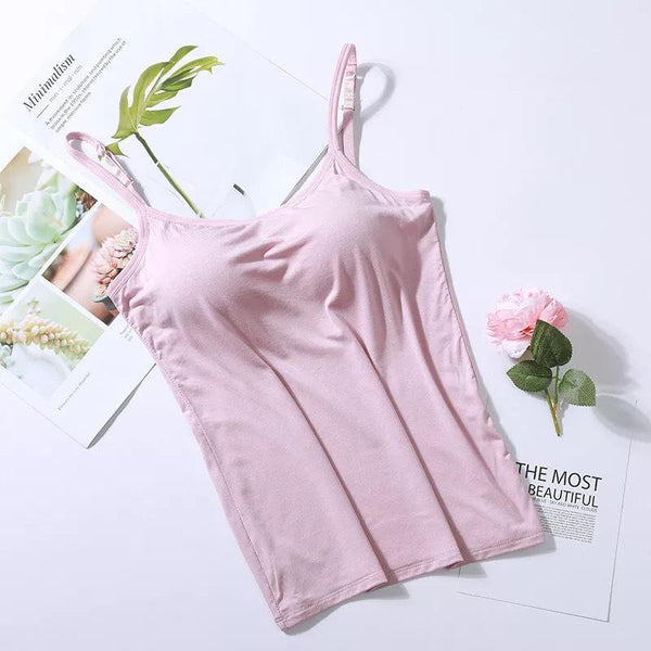 Comfort Top with Built-in Bra – Lina-Pink-M-The Livary