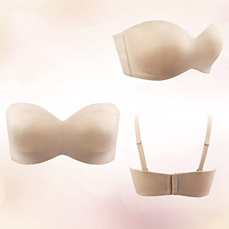 Seamless bandeau bra with removable straps – Camille-Black-30-B-The Livary