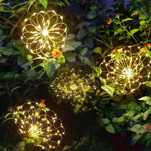 Waterproof Solar Garden Light with Firework Effect – SparkGlow-Multicoloured-The Livary