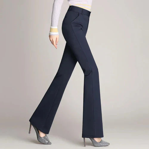 Slim Fit Flared High Waist Trousers – Mila-Black-S-The Livary