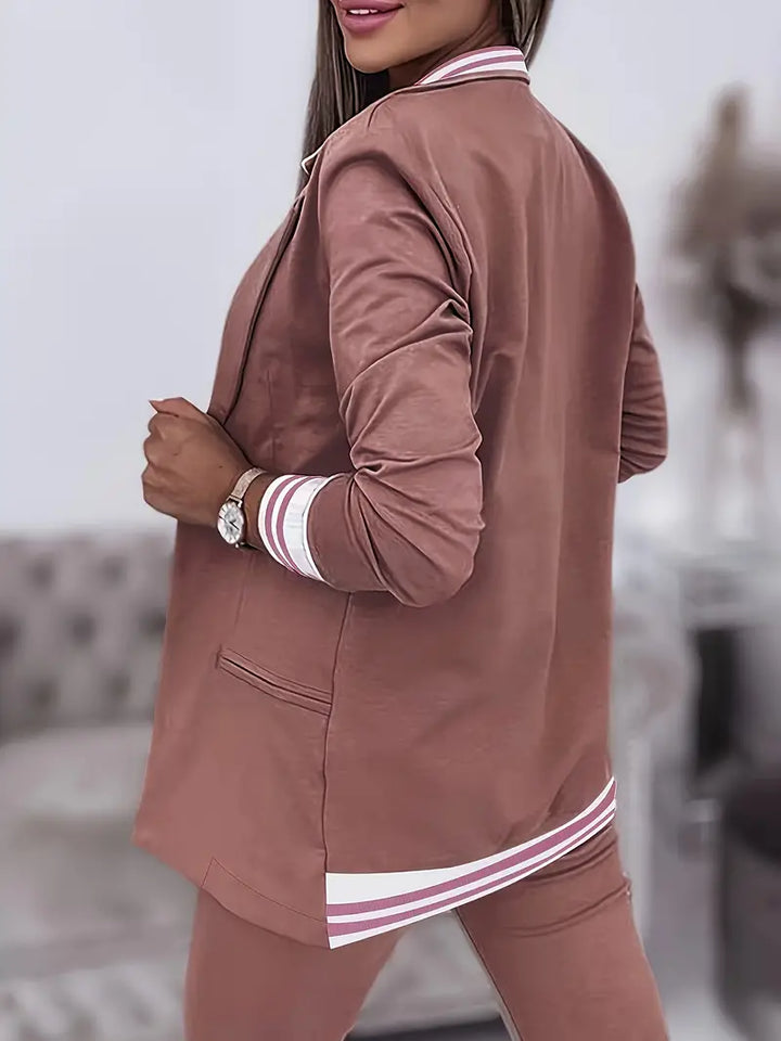 Casual Streetwear Striped Set - Sophie-Pink-M-The Livary