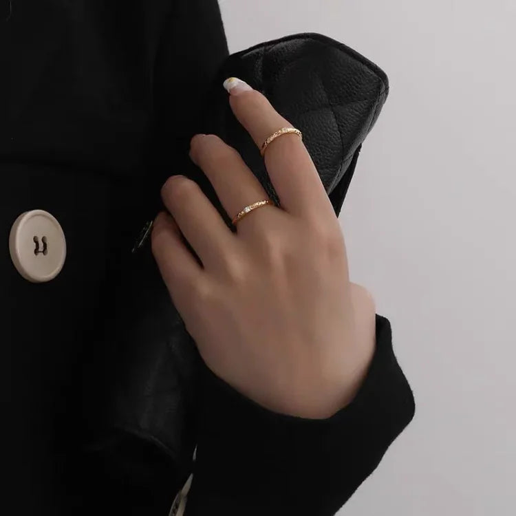 Gold Plated Sterling Silver Ring with Zirconia - Aurora-5-The Livary