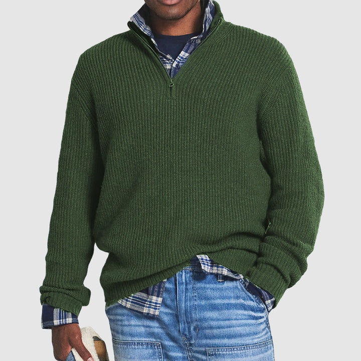 Business-Casual Men's Sweater with Zip - Vincent